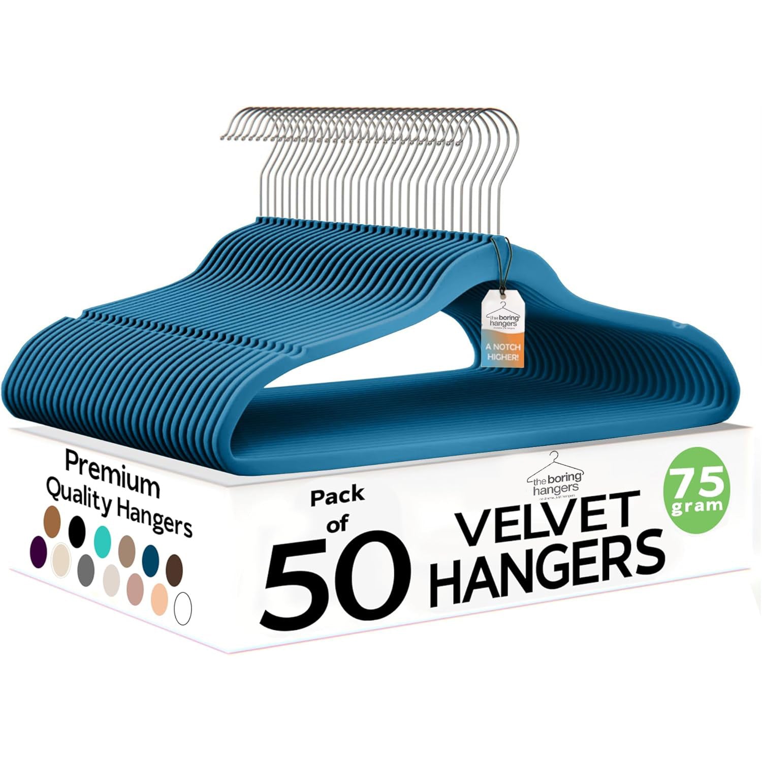 The Boring Hangers - Slim Non Slip Adult Clothes Felt Hangers for Heavy Duty Use
