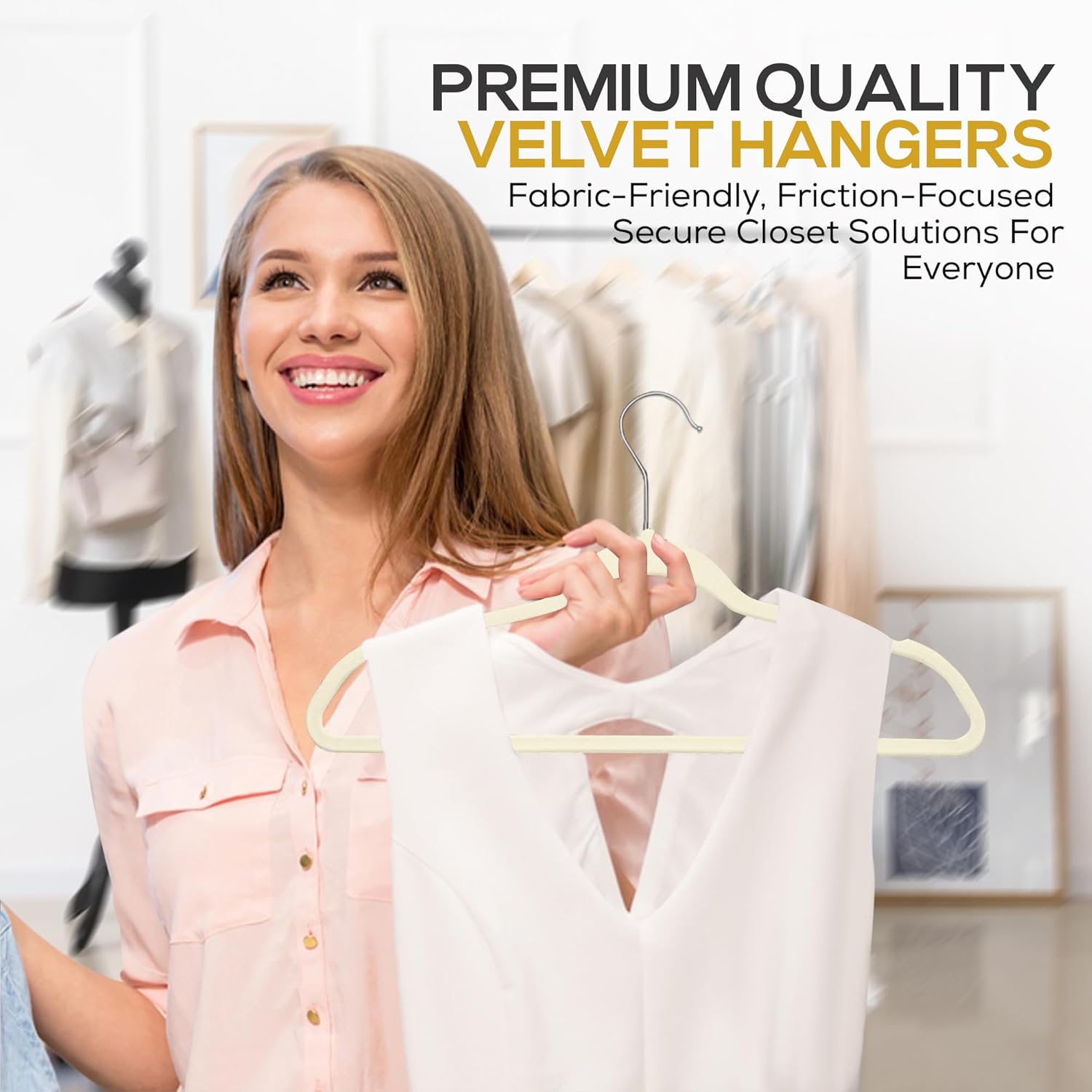 The Boring Hangers - Slim Non Slip Adult Clothes Felt Hangers for Heavy Duty Use