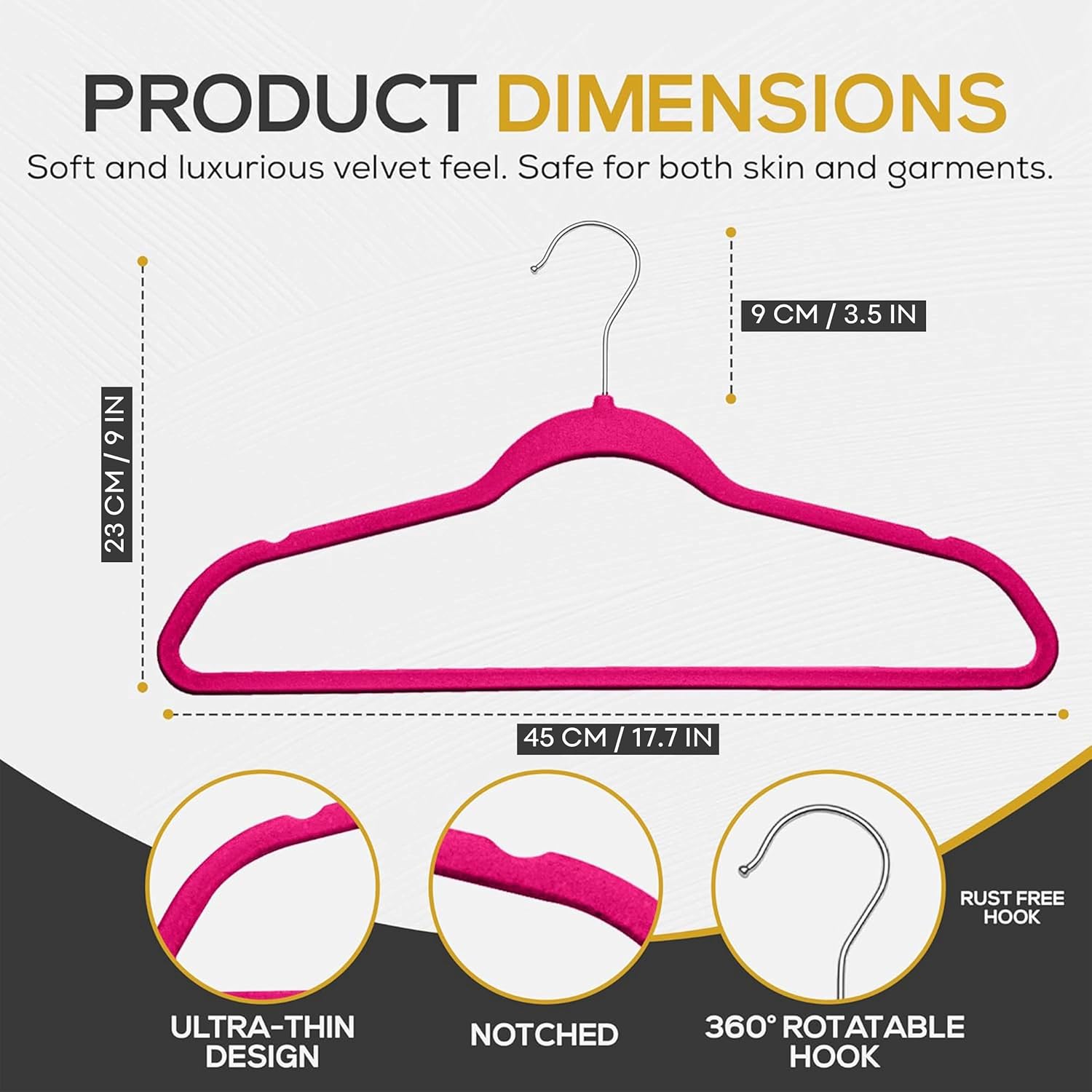 The Boring Hangers - Slim Non Slip Adult Clothes Felt Hangers for Heavy Duty Use