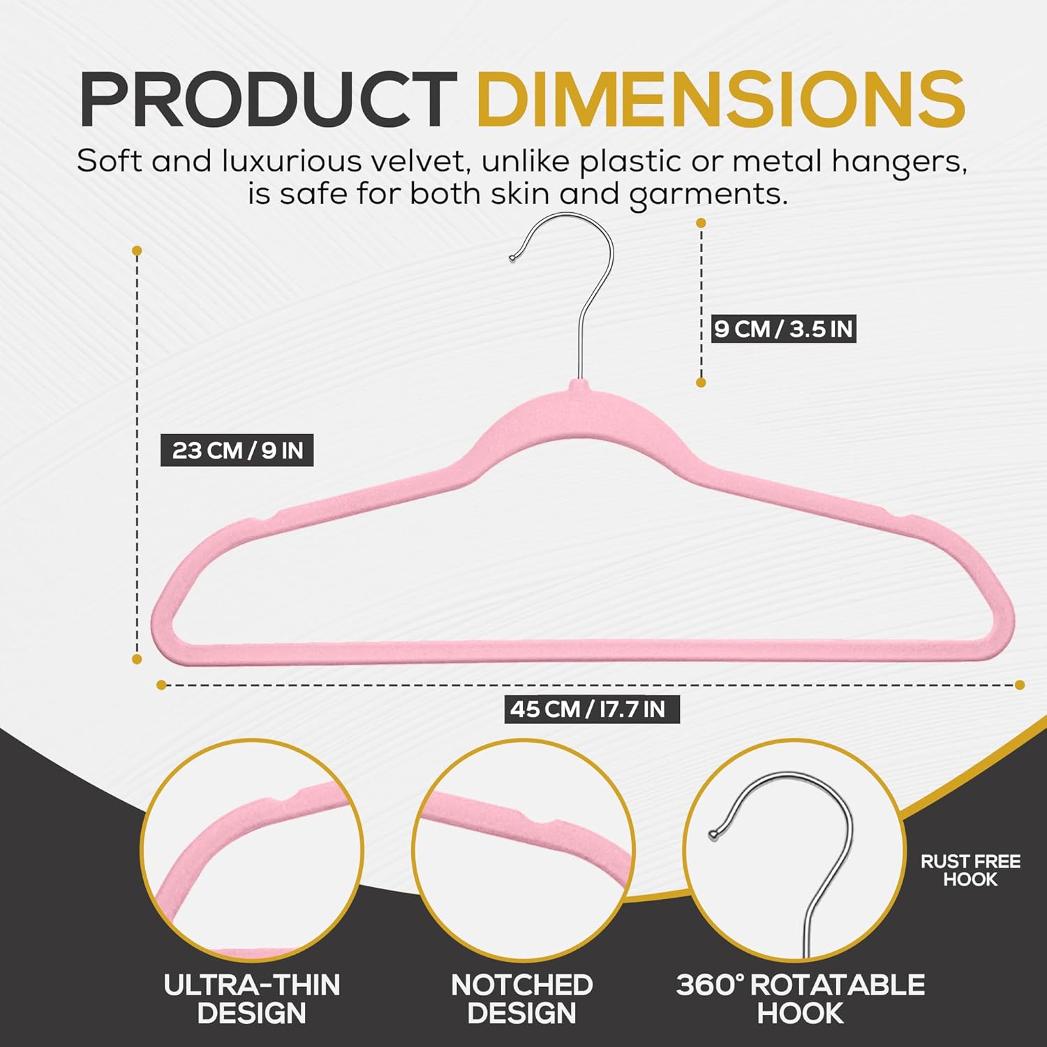 The Boring Hangers - Slim Non Slip Adult Clothes Felt Hangers for Heavy Duty Use