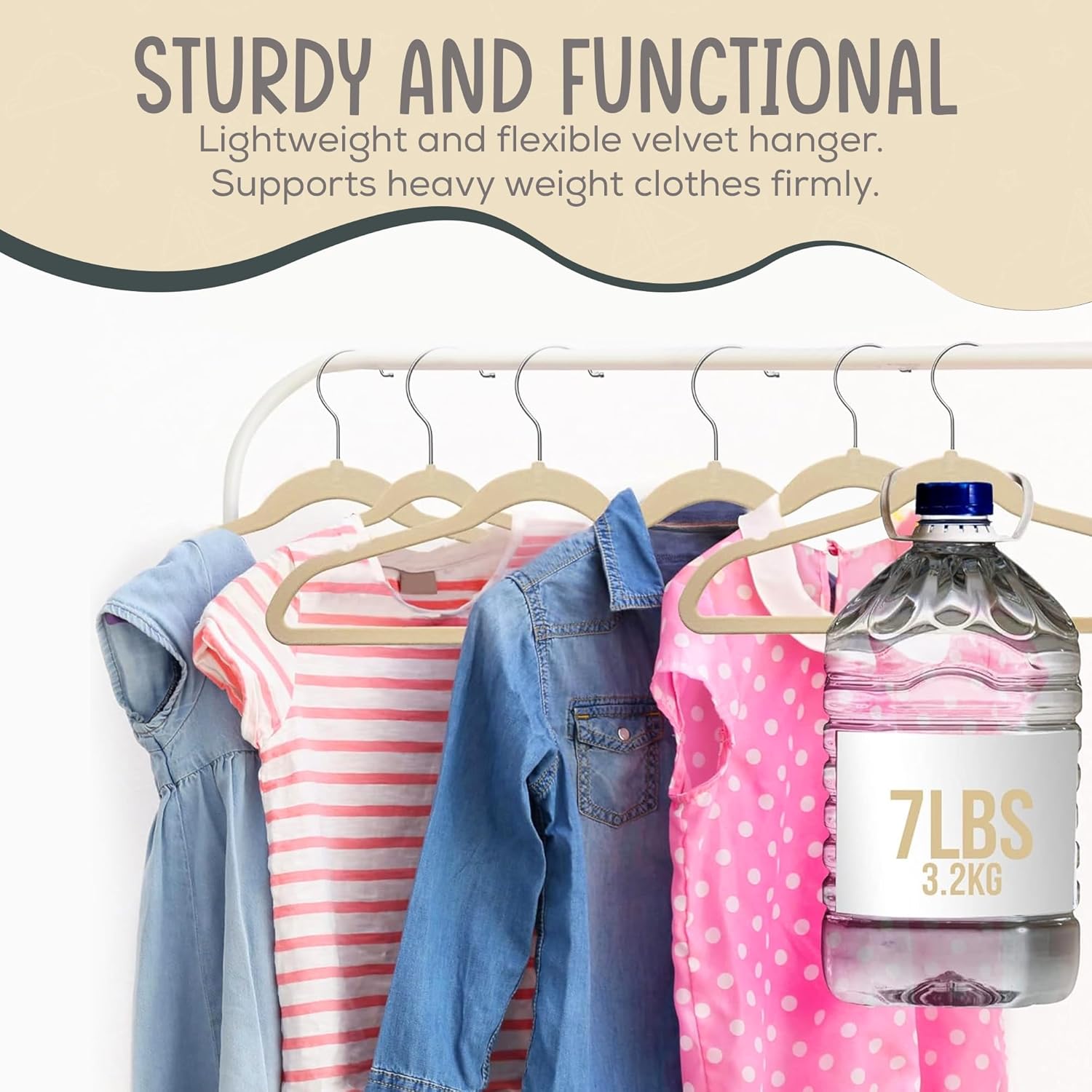 The Boring Hangers - 50 Pack Velvet Kids Hangers - Non Slip 14 Inch Clothes Hangers for Girls, Durable & Lightweight