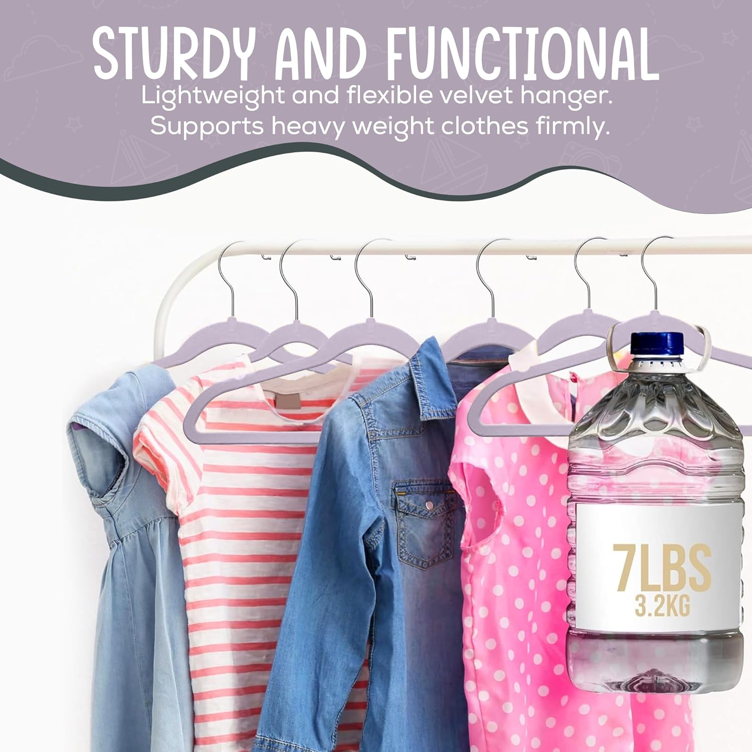 The Boring Hangers - 50 Pack Velvet Kids Hangers - Non Slip 14 Inch Clothes Hangers for Girls, Durable & Lightweight