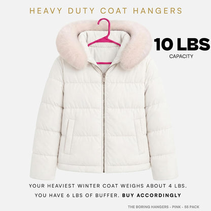 The Boring Hangers 22 Pack - 10 lb Heavy Duty Adult Hangers for Closet, Space Saving & Slim Plastic Hangers for Shirts Suits Jackets - 0.20" Thin Minimalist Hangers.