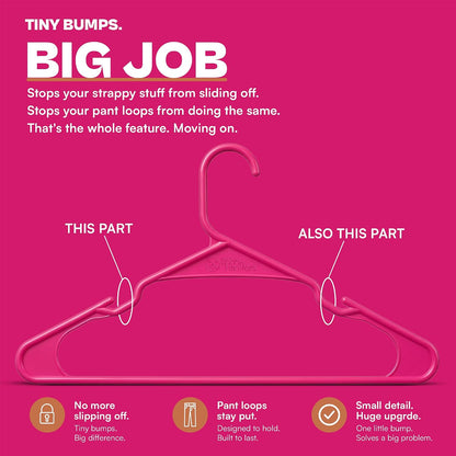 The Boring Hangers 22 Pack - 10 lb Heavy Duty Adult Hangers for Closet, Space Saving & Slim Plastic Hangers for Shirts Suits Jackets - 0.20" Thin Minimalist Hangers.